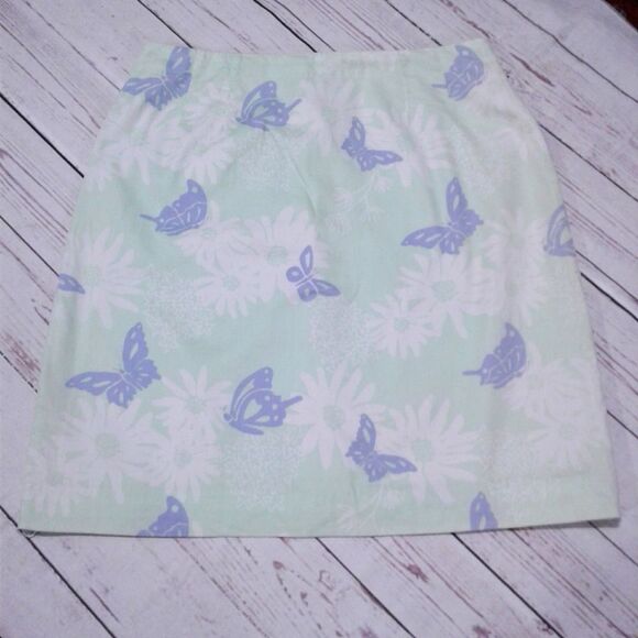 Lilly Pulitzer Vintage Palm Beach Macie Butterfly Clover Mini Skirt 6 - Picture 1 of 4